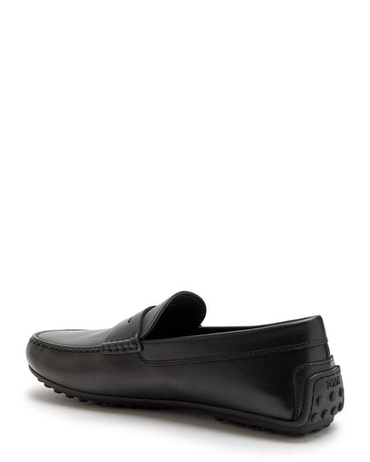 Tod's Black City Gommino Leather Loafers for men