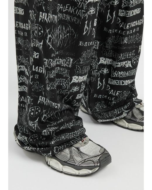 Balenciaga Gray Diy Metal Logo-Print Trousers for men