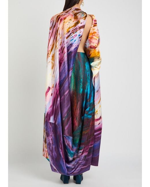 Roksanda Purple Robina Printed Silk Maxi Dress