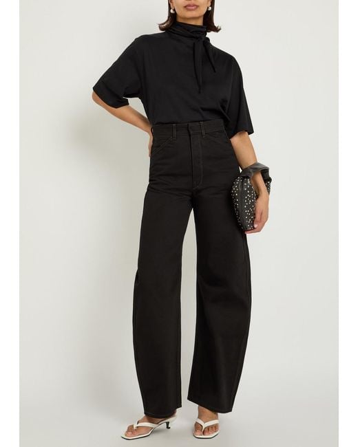 Lemaire Black Curved Barrel-Leg Jeans