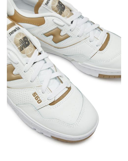 New Balance White 550 Panelled Leather Sneakers