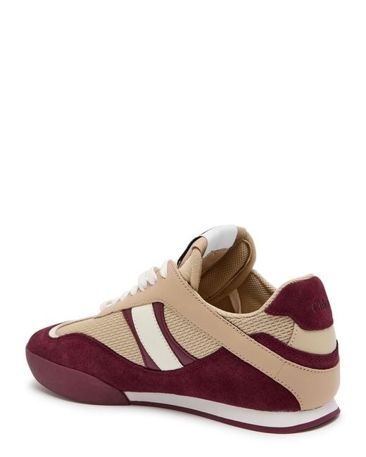 Chloé Brown Kick Panelled Mesh Sneakers