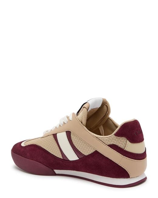 Chloé Brown Kick Panelled Mesh Sneakers