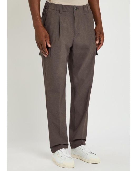 Herno Gray Tapered-Leg Shell Cargo Trousers for men