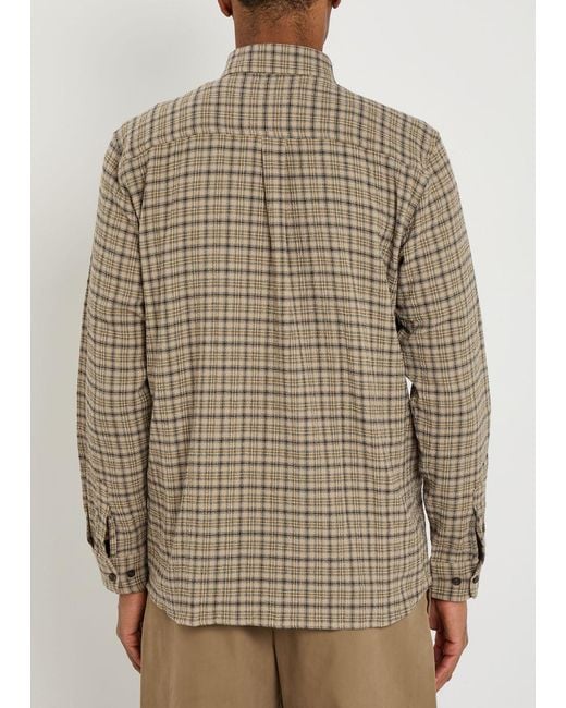 Les Deux Brown John Checked Woven Shirt for men