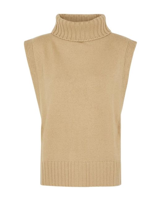 Vince Natural Roll-neck Wool-blend Poncho