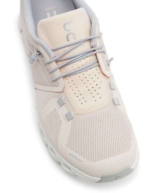 On Shoes White Cloud 5 Mesh Sneakers