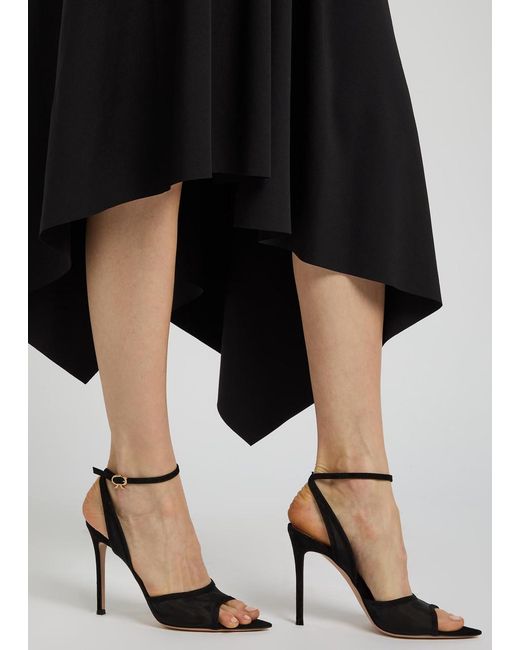 Gianvito Rossi Black Dorotea 105 Mesh And Suede Sandals