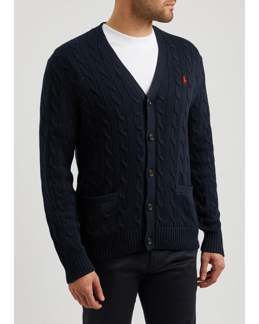 Polo Ralph Lauren Blue Cable-knit Cotton Cardigan for men
