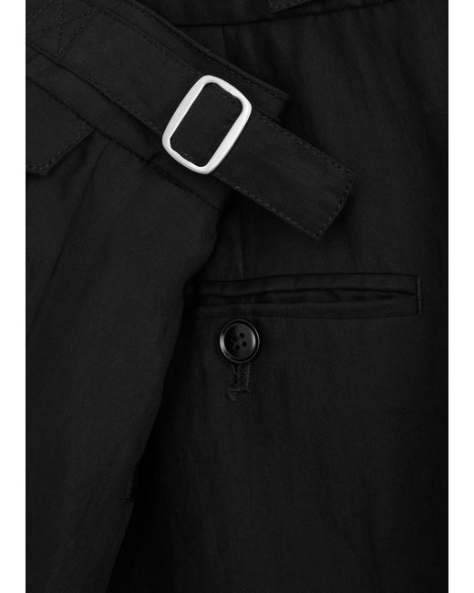 3.1 Phillip Lim Black Pleated Tapered-Leg Trousers