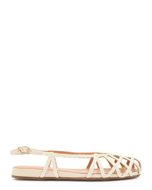 Ancient Greek Sandals White Kardia Raffia Sandals