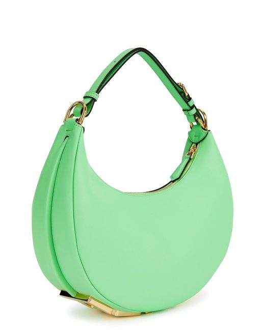 Fendi Green Graphy Small Leather Hobo Bag