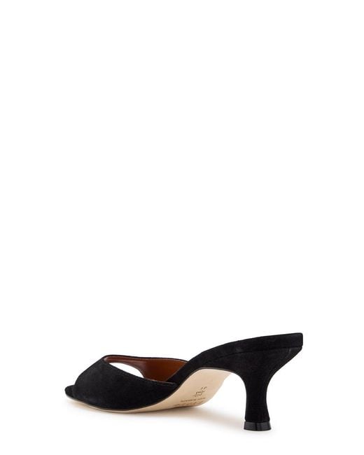 Staud Black Brigitte 60 Brushed Suede Mules