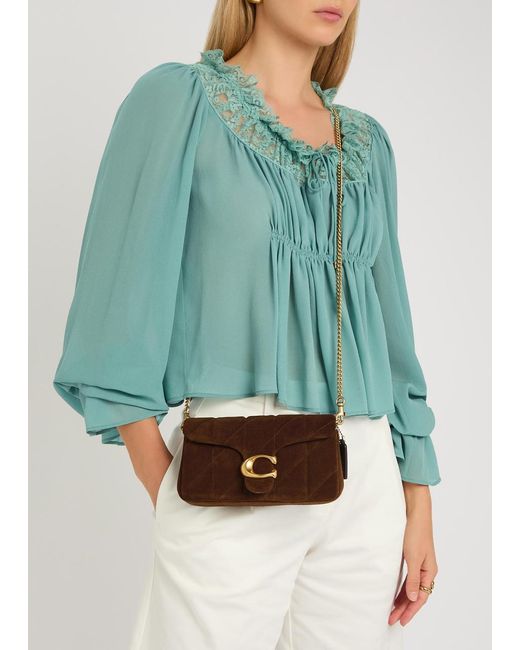 COACH Brown Tabby 19 Quilted Suede Cross-Body Bag