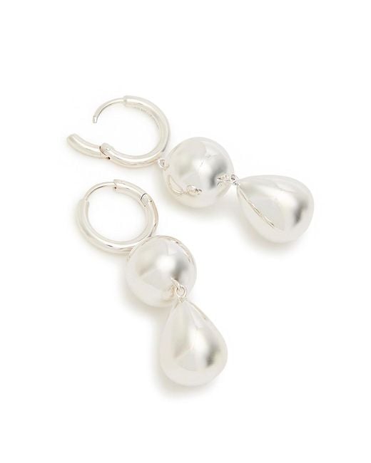 LIE STUDIO White The Catherine Sterling Hoop Earrings