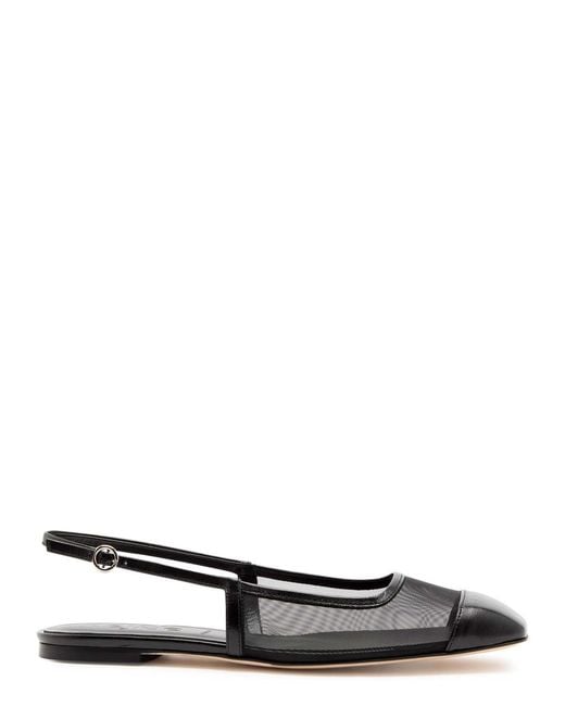 Aeyde White Geraldine Mesh Slingback Ballet Flats