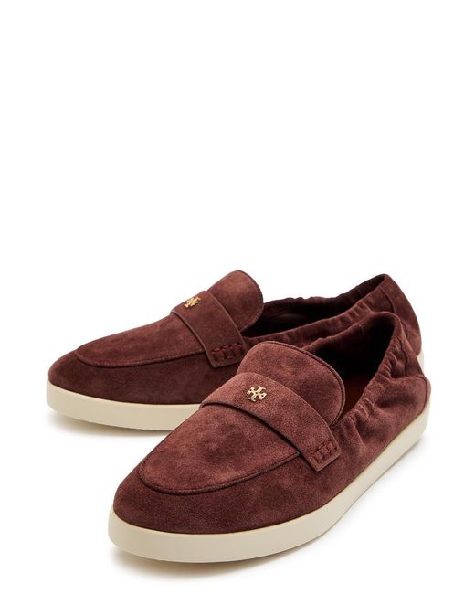 Tory Burch Red Ballet Sport Suede Loafers