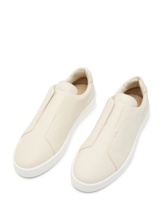Aurélien Natural Aur3 Grained Leather Sneakers for men