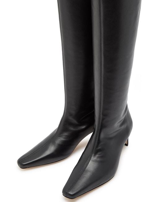 Staud Black Wally Leather Knee-High Boots