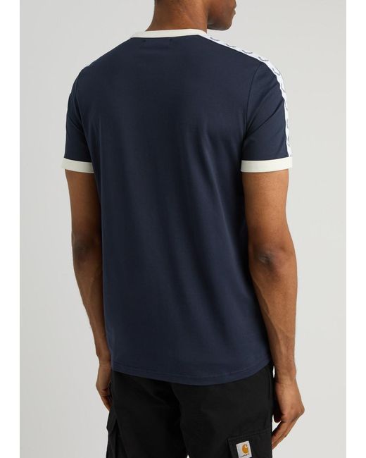 Fred Perry Blue Logo Track Tape Cotton T-Shirt for men