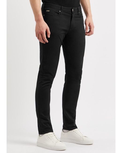 Emporio Armani Black Slim-leg Jeans for men