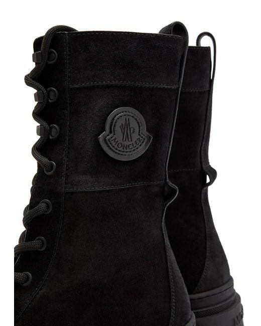 Moncler Black Vera High Suede Mid-Calf Boots