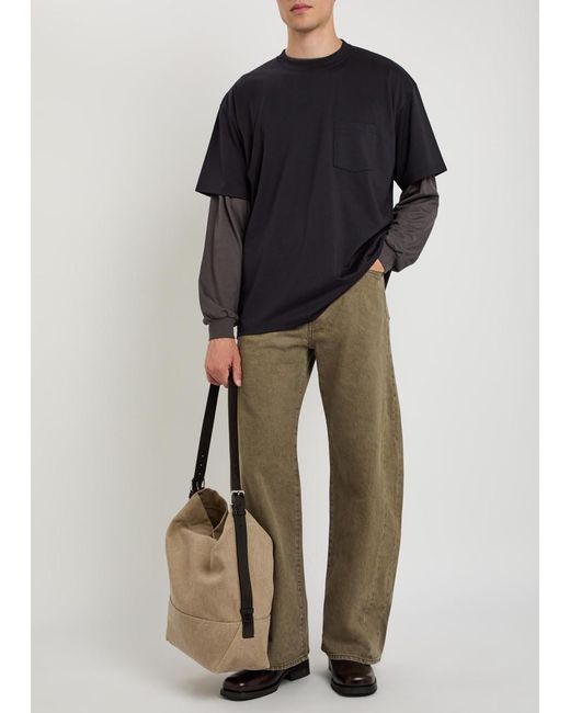 Ssstein Natural Deformation Barrel-Leg Jeans for men
