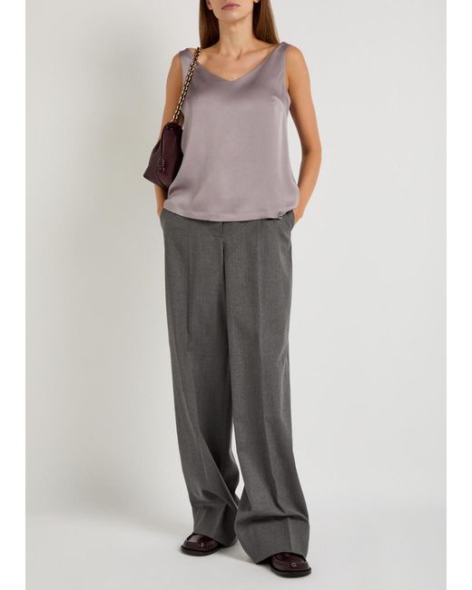 Herno Gray Crepe De Chine Tank