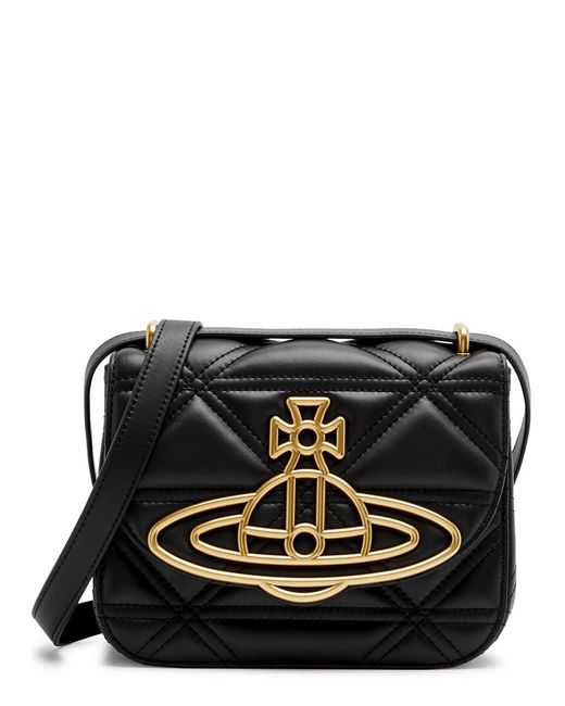 Vivienne Westwood Linda Quilted Leather Crossbody Bag in Black Lyst
