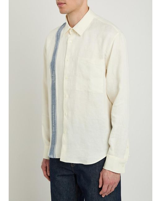J.W. Anderson White Logo Linen Shirt for men
