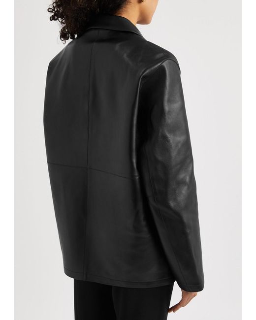 Totême  Black Easy Leather Jacket