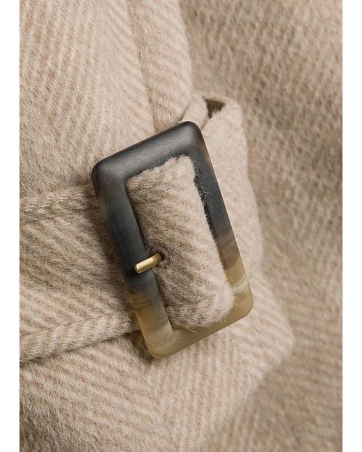 Damson Madder Natural Jude Herringbone Wool-Blend Coat