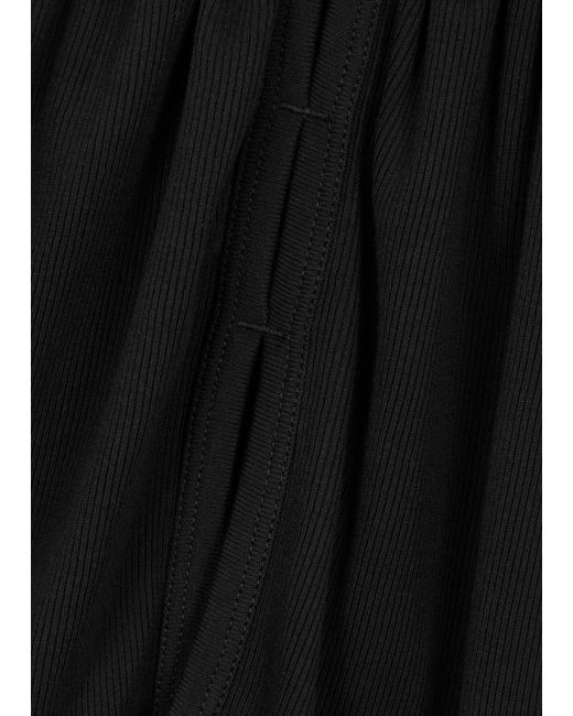 Helmut Lang Black Cut-out Ribbed Cotton Top