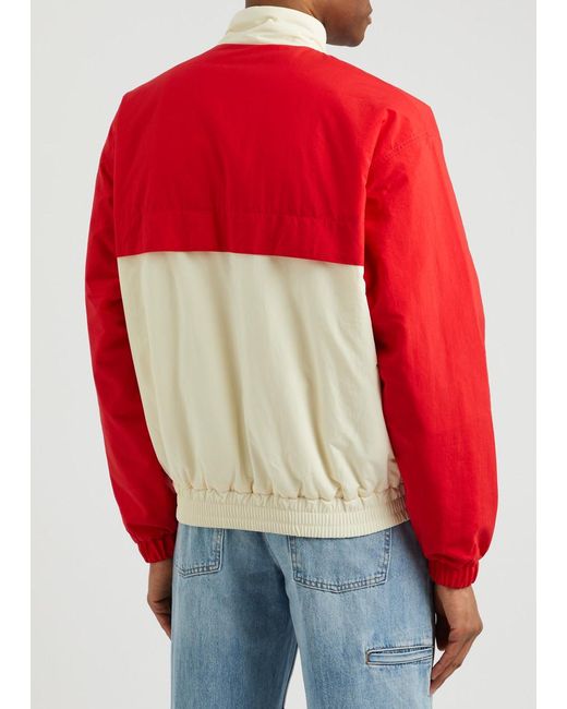 Drole de Monsieur Red Colour-Blocked Nylon Jacket for men