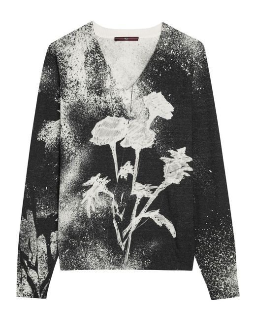 High Gray Amuse Printed Rayon-Blend Top