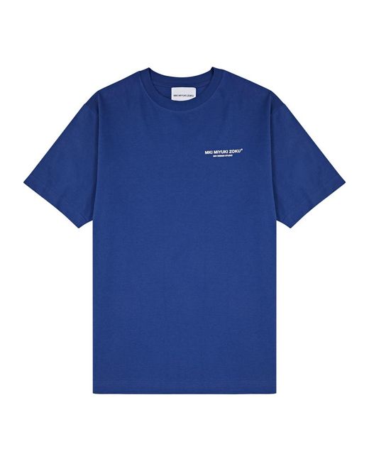MKI Miyuki-Zoku Blue Design Studio Logo Cotton T-shirt for men