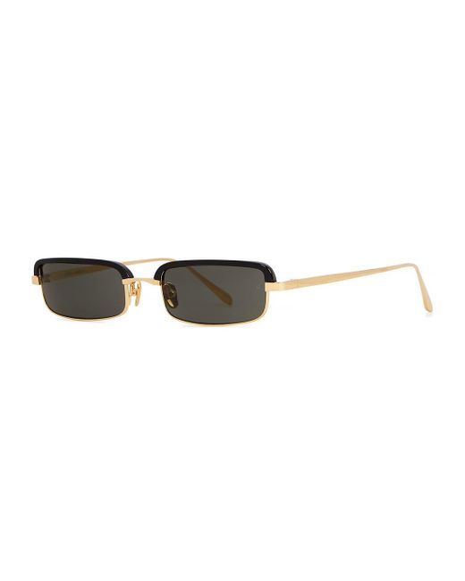 Linda Farrow Black 968 C2 Rectangle-frame Sunglasses