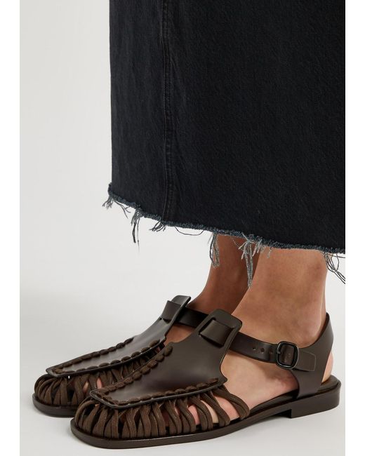 Hereu Black Alaro Leather Sandals