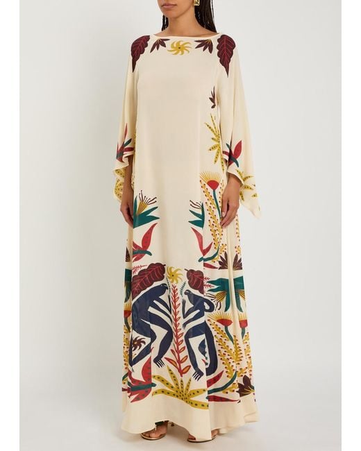 Etro White Printed Chiffon Maxi Cover-Up Dress