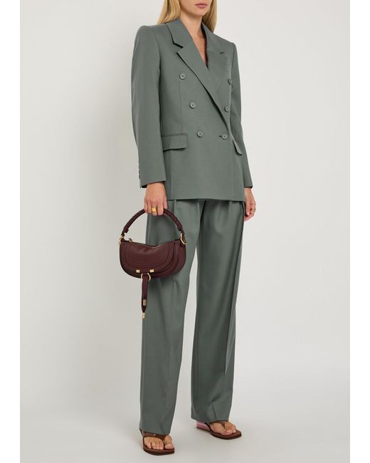 Chloé Green Double-Breasted Wool Blazer