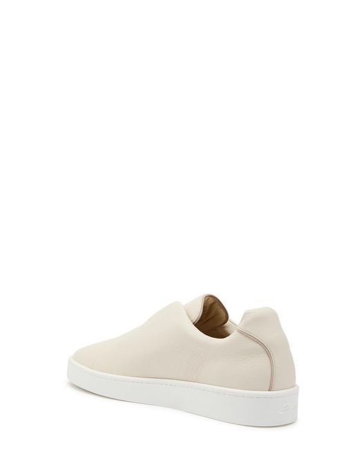 Aurélien Natural Aur3 Grained Leather Sneakers for men