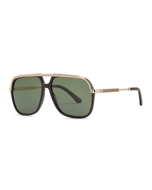 Gucci Green Aviator-Style Sunglasses, Sunglasses, Lenses for men