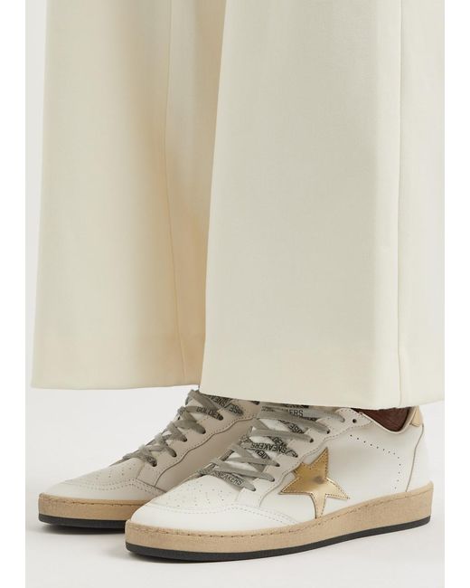 Golden Goose Deluxe Brand White En Goose Ball Star Distressed Leather Sneakers