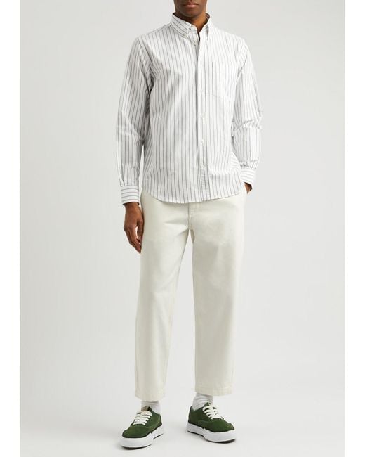 Norse Projects White Algot Striped Cotton Oxford Shirt for men