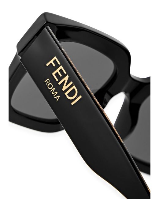 Fendi Black Roma Oversized Square-frame Sunglasses
