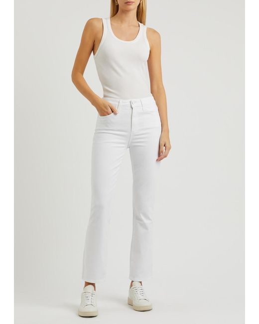 PAIGE White Cindy Slim-Leg Jeans