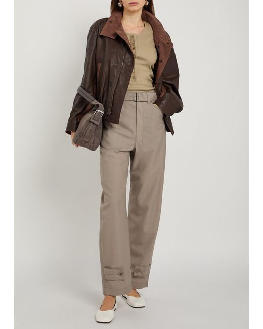 Lemaire Natural Ribbed Cotton-Blend Top