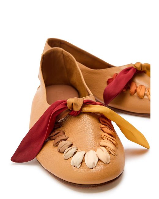 Hereu Brown Juliol Foulard Leather Loafers