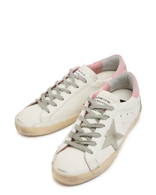 Golden Goose Deluxe Brand White Super-Star Distressed Leather Sneakers