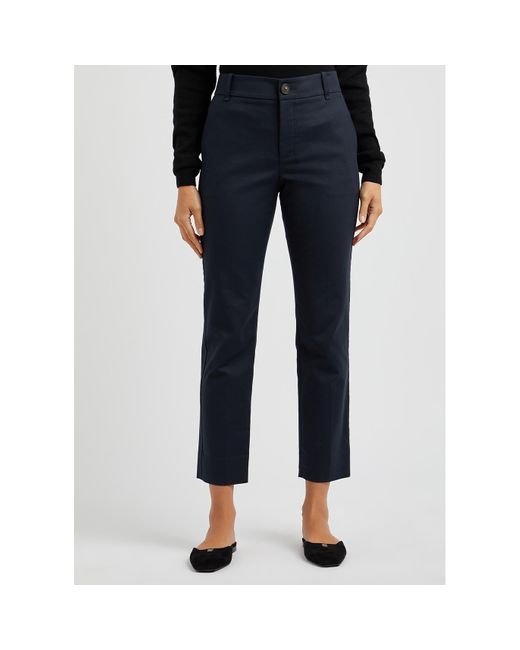 Vince Blue Tapered Cotton-Blend Trousers